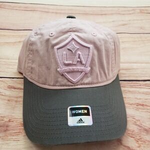 LA Galaxy Hat‎ Cap MLS Soccer Pink Gray Adidas Women's Adjustable Futbol NEW